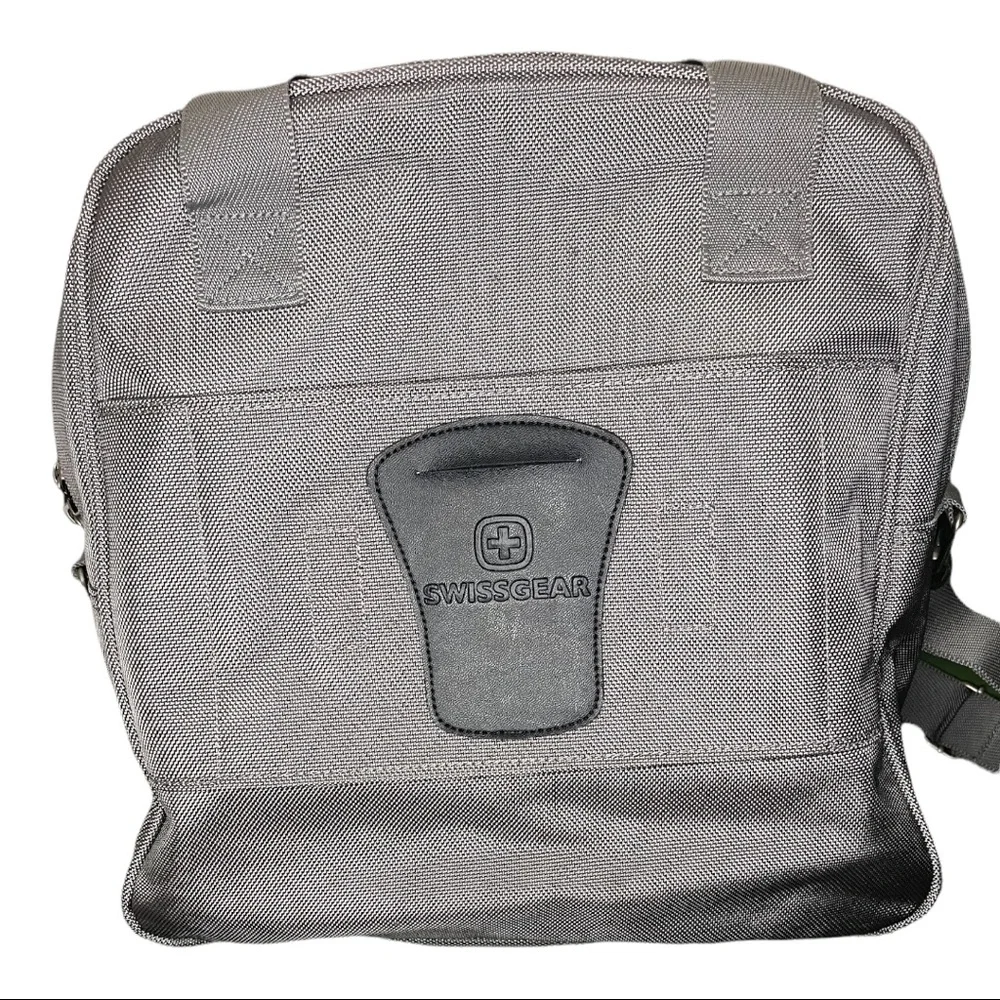 Swiss Gear Gray Briefcase Messenger Shoulder Bag Nylon Work School Carry On - Picture 7 of 7